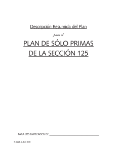 PLAN DE SÓLO PRIMAS DE LA SECCIÓN 125