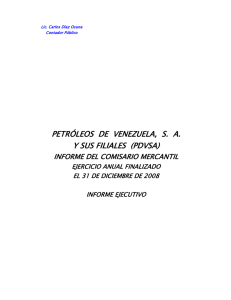 Informe del Comisario Mercantil de PDVSA del año 2008