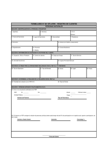 formulario n° 001 splafmv - registro de clientes