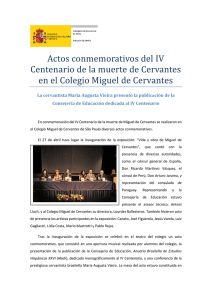 Actos conmemorativos del IV Centenario de la muerte de Cervantes