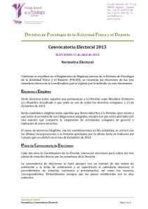Convocatoria Electoral 2015 - Consejo General de Colegios