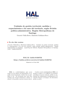 Unidades de gestión territorial, medidas y requerimientos a los usos