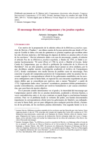 pdf El mecenazgo literario de Campomanes y los jesuitas expulsos