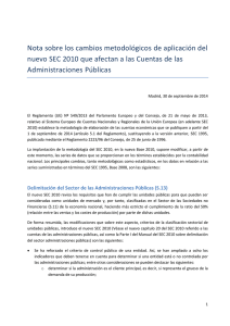 Nota sobre los cambios metodológicos de aplicación del nuevo