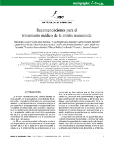 Recomendaciones para el tratamiento médico de la artritis reumatoide