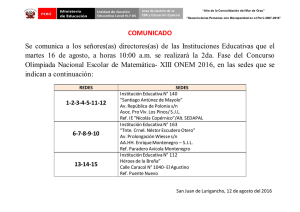 COMUNICADO Se comunica a los señores(as) directores(as) de las