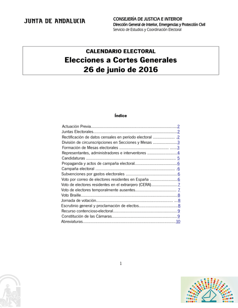 Elecciones A Cortes Generales 26 De Junio De 2016