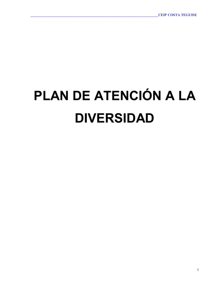 Plan De Atención A La Diversidad