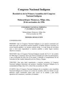 1a. Asamblea Nacional – 1996 - Congreso Nacional Indígena