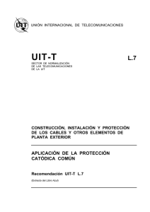 UIT-T Rec. L.7 (10/76) Aplicación de la protección catódica