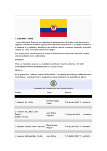 Ministros de Colombia - Educacion para el trabajo y el ser
