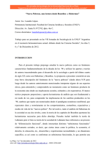 “Nueva Pobreza, una lectura desde Bourdieu y Habermas” Autor