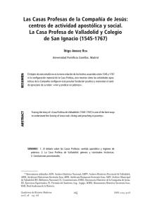 Las Casas Profesas de la Compañía de Jesús: centros de actividad