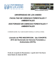 UNIVERSIDAD DE LOS ANDES FACULTAD DE CIENCIAS