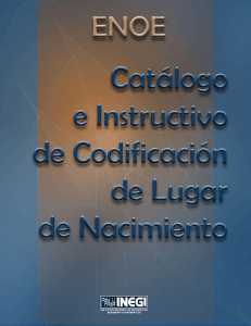 Catálogo e Instructivo de Codificación de Lugar de Nacimiento