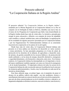 Proyecto editorial “La Cooperación Italiana en la Región Andina”