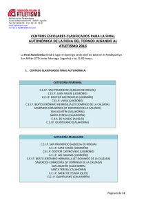 centros clasificados y normativa para la final j.a.