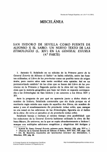 San Isidoro de Sevilla como fuente de Alfonso X El Sabio: un nuevo