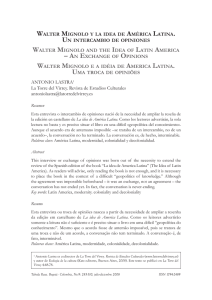 Walter Mignolo y la idea de América Latina: Un intercambio