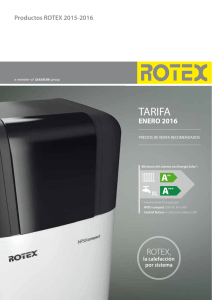 Tarifa Rotex 2015-2016