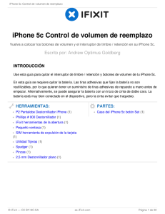 iPhone 5c Control de volumen de reemplazo