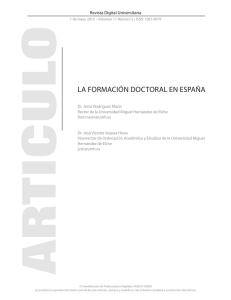 la formación doctoral en españa - Revista Digital Universitaria