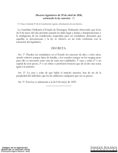 Decreto Legislativo - Aclarando ley anterior. Sobre ciudadanos