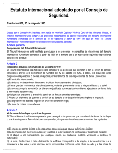 Estatuto Internacional adoptado por el Consejo de Seguridad Ex