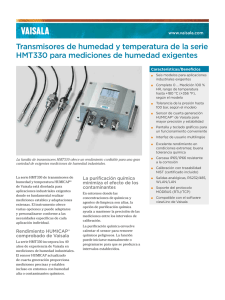Transmisores de humedad y temperatura de la serie HMT330 para