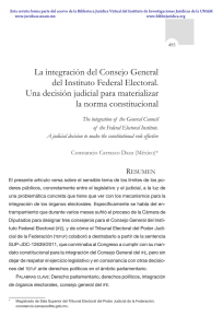 La integración del Consejo General del Instituto Federal Electoral