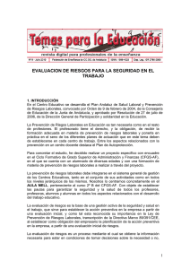 EVALUACION DE RIESGOS PARA LA SEGURIDAD EN EL TRABAJO