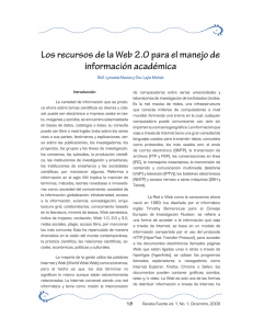 Los recursos de la Web 2.0 para el manejo de información académica