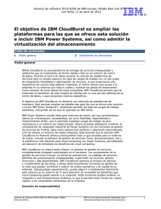 El objetivo de IBM CloudBurst es ampliar las plataformas para las