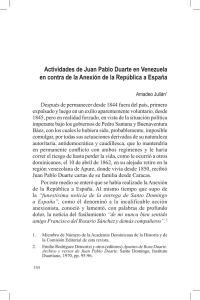 Actividades de Juan Pablo Duarte en Venezuela en contra de la