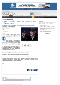 Cultura - Pablo González Casanova, premio Cosío Villegas 2012
