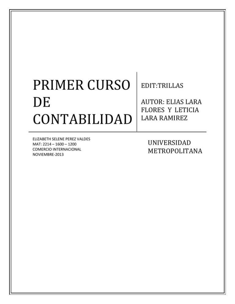 PRIMER CURSO DE CONTABILIDAD