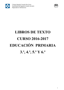 LIBROS DE TEXTO CURSO 2016-2017 EDUCACIÓN PRIMARIA 3.º