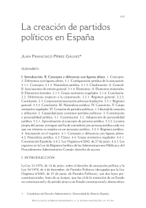 La creación de partidos políticos en España