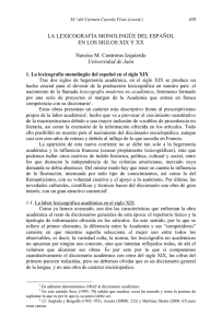 La lexicografía monolingüe del español en los siglos XIX y XX