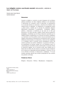 La religión como currículo social: educación, valores e