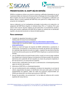 PRESENTACION: EL DAPP-BQ EN ESPAÑA Para comenzar: