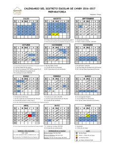 calendario del distrito escolar de canby 2016
