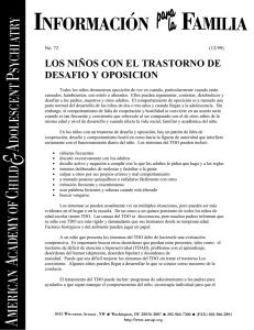 LOS NIÑOS CON EL TRASTORNO DE DESAFIO Y OPOSICION