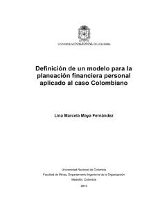 4. Definición de un modelo para la planeación financiera personal