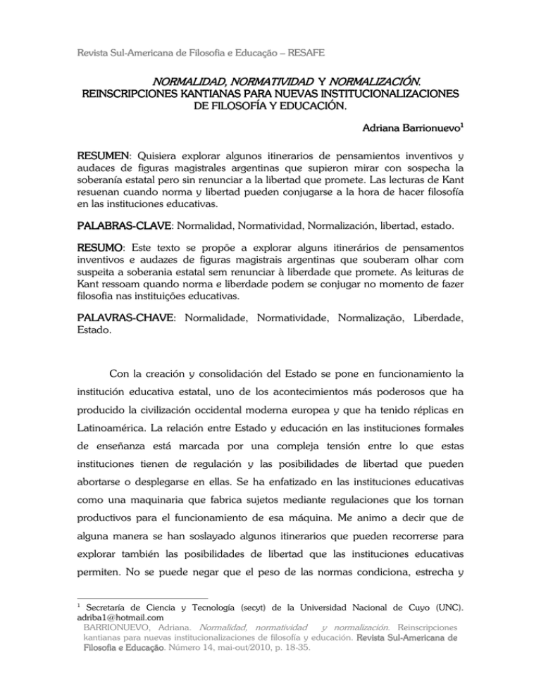 Normalidad Normatividad Y Normalizaci n