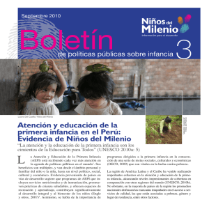 Atención y educación de la primera infancia en el Perú