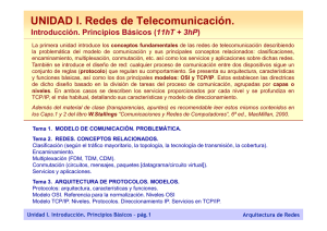 UNIDAD I. Redes de Telecomunicación.