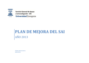 plan de mejora del sai - Universidad de Zaragoza