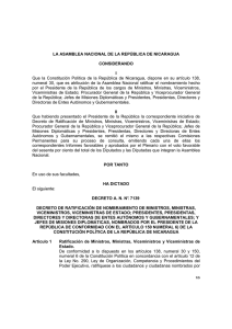 Decreto A.N. No. 7139 ratificación de Nombramientos funcionarios