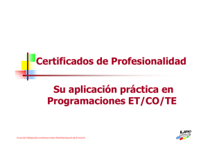 Los Certificados de profesionalidad Aplicados a programaciones
